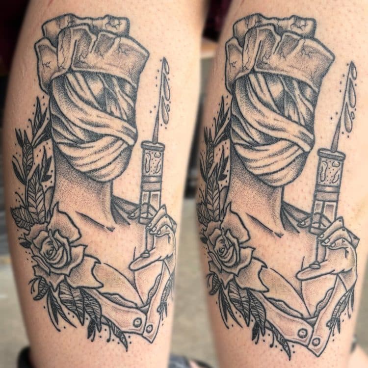 Recent tattoo work by Ava Brady