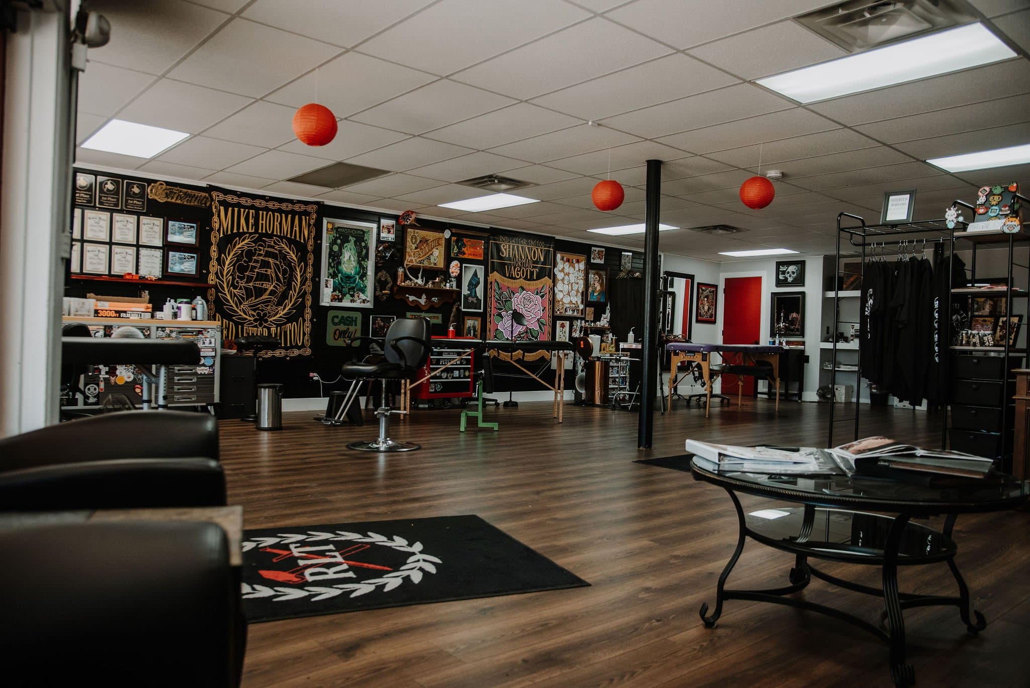 Interior of Red Letter Tattoo studio