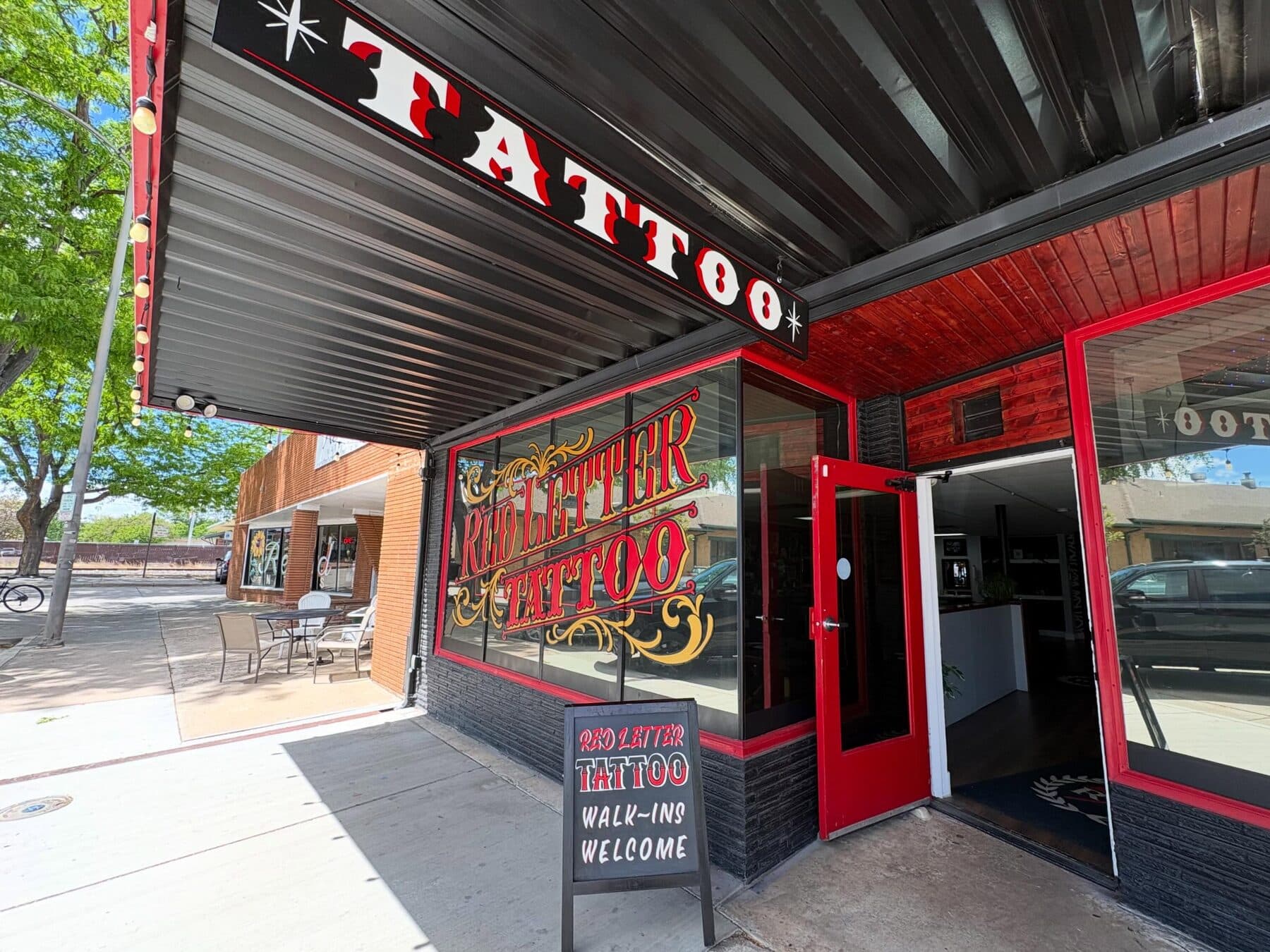 Red Letter Tattoo storefront on Fifth Street in Loveland